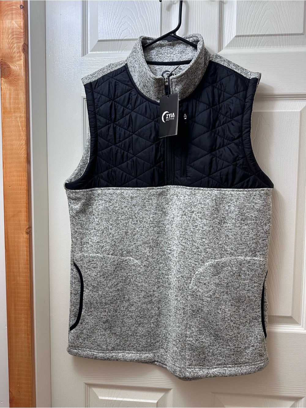 Zyia Mens Quilted Cabin 1/4 Zip Vest XL